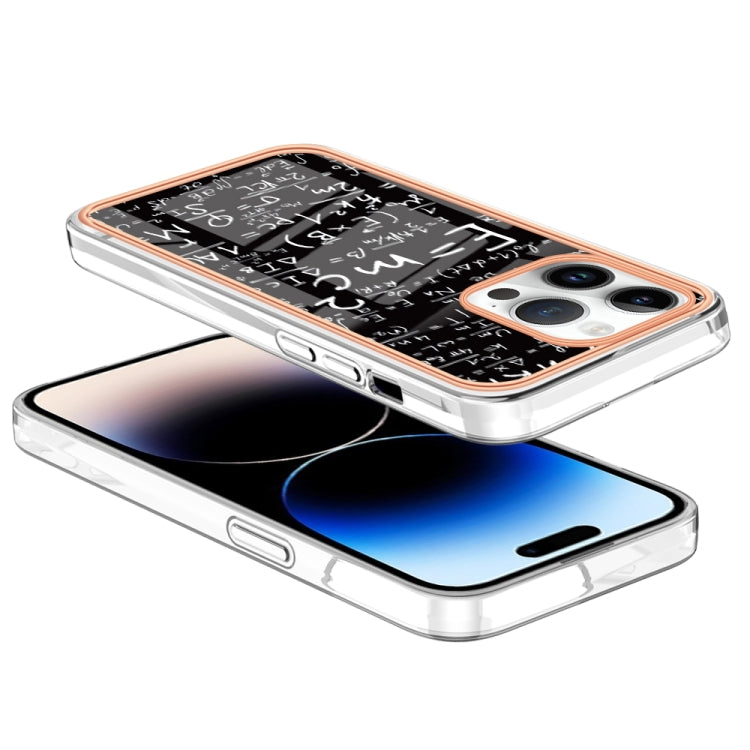 For iPhone 16 Pro Max Electroplating Marble Dual-side IMD Phone Case(Equation) - iPhone 16 Pro Max Cases by buy2fix | Online Shopping UK | buy2fix