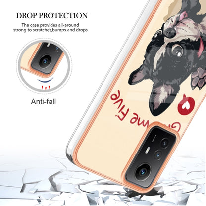 Xiaomi Redmi Note 12S 4G Electroplating Marble Dual-side IMD Phone Case(Lucky Dog) - Xiaomi Cases by buy2fix | Online Shopping UK | buy2fix