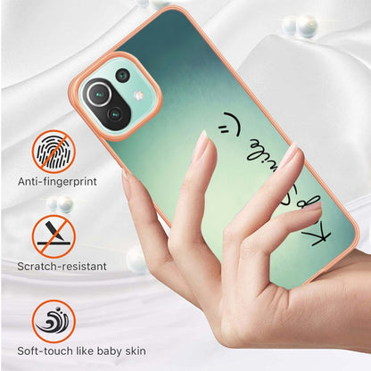 For Xiaomi 11 Lite Electroplating Marble Dual-side IMD Phone Case(Smile) - Xiaomi Cases by buy2fix | Online Shopping UK | buy2fix