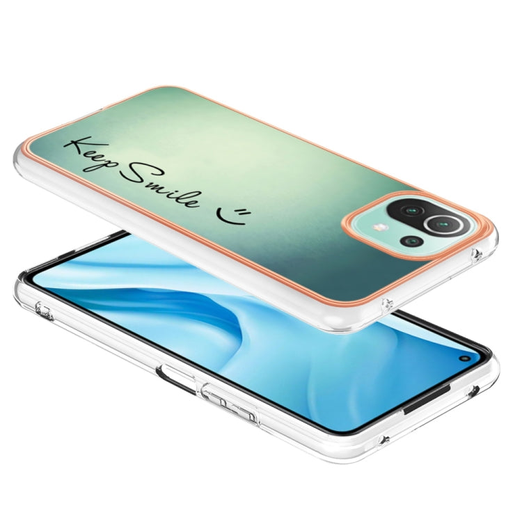 For Xiaomi 11 Lite Electroplating Marble Dual-side IMD Phone Case(Smile) - Xiaomi Cases by buy2fix | Online Shopping UK | buy2fix