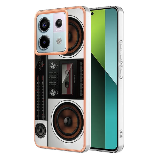 For Xiaomi Redmi Note 13 Pro 5G Global Electroplating Marble Dual-side IMD Phone Case(Retro Radio) - Note 13 Pro Cases by buy2fix | Online Shopping UK | buy2fix
