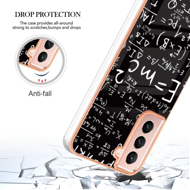 For Samsung Galaxy S21 5G Electroplating Marble Dual-side IMD Phone Case(Equation) - Galaxy S21 5G Cases by buy2fix | Online Shopping UK | buy2fix
