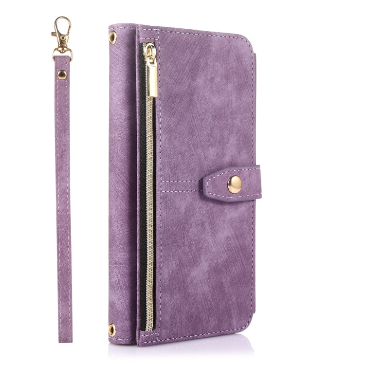 For Google Pixel 6 Dream 9-Card Wallet Zipper Bag Leather Phone Case(Purple) - Google Cases by buy2fix | Online Shopping UK | buy2fix