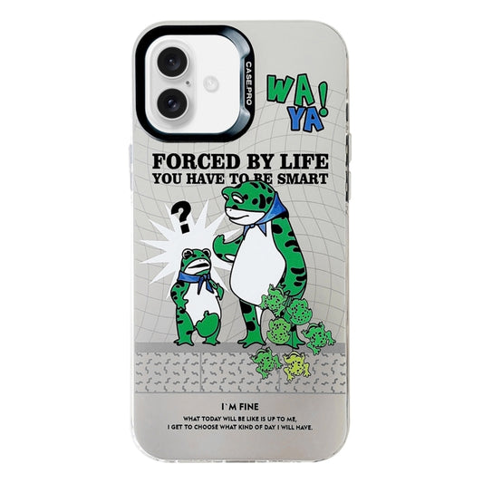 For iPhone 16 Electroplated Silver Series PC Protective Phone Case(Frog) - iPhone 16 Cases by buy2fix | Online Shopping UK | buy2fix