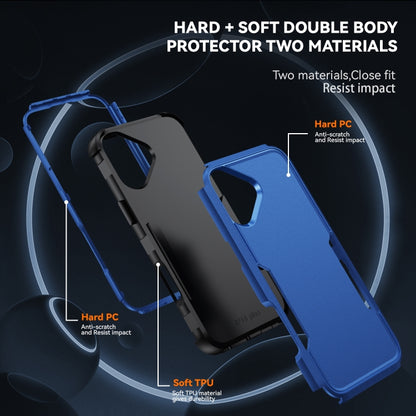 For iPhone 16 Plus Commuter Shockproof TPU + PC Phone Case(Royal Blue+Black) - iPhone 16 Plus Cases by buy2fix | Online Shopping UK | buy2fix