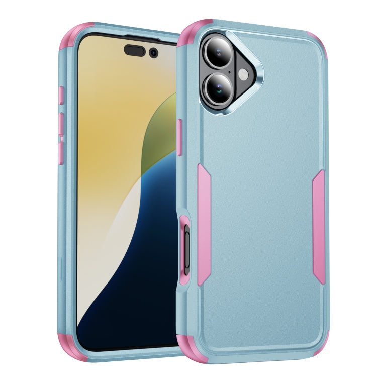 For iPhone 16 Plus Commuter Shockproof TPU + PC Phone Case(Grey Green+Pink) - iPhone 16 Plus Cases by buy2fix | Online Shopping UK | buy2fix