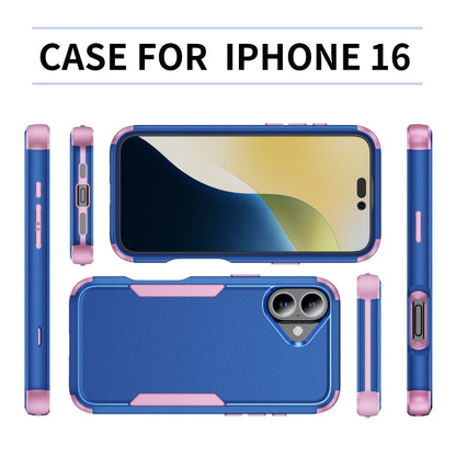 For iPhone 16 Commuter Shockproof TPU + PC Phone Case(Royal Blue+Pink) - iPhone 16 Cases by buy2fix | Online Shopping UK | buy2fix