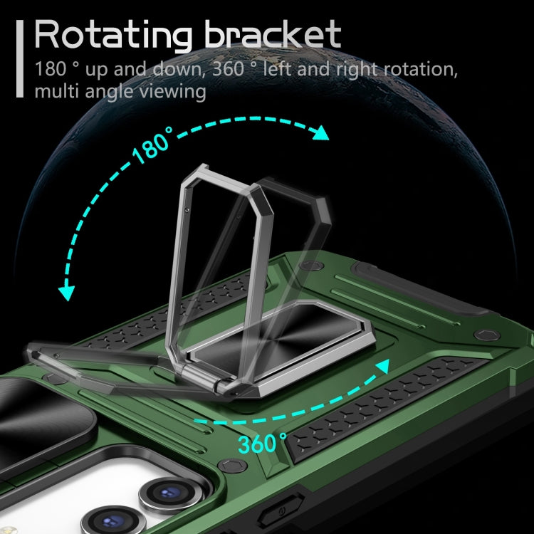 For Samsung Galaxy S23+ 5G Camshield Robot TPU Hybrid PC Phone Case(Green) - Galaxy S23+ 5G Cases by buy2fix | Online Shopping UK | buy2fix