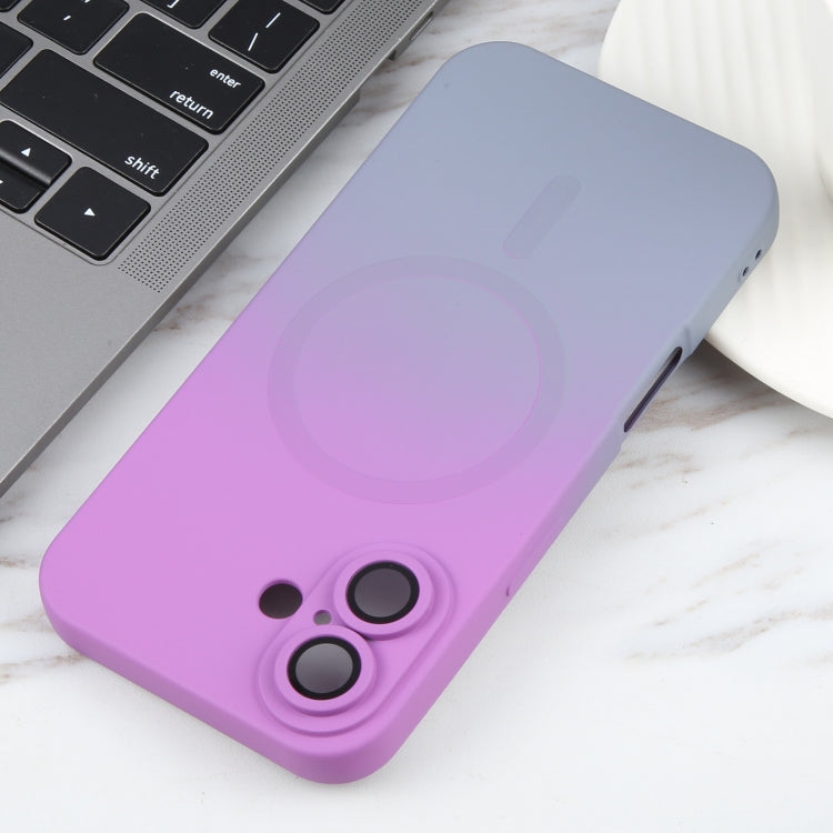 For iPhone 16 Liquid TPU Silicone Gradient MagSafe Phone Case(Purple) - iPhone 16 Cases by buy2fix | Online Shopping UK | buy2fix