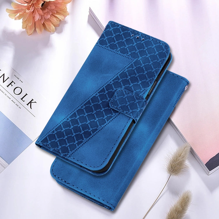 For Xiaomi Redmi K70E / Poco X6 Pro 7-shaped Embossed Leather Phone Case(Blue) - K70E Cases by buy2fix | Online Shopping UK | buy2fix