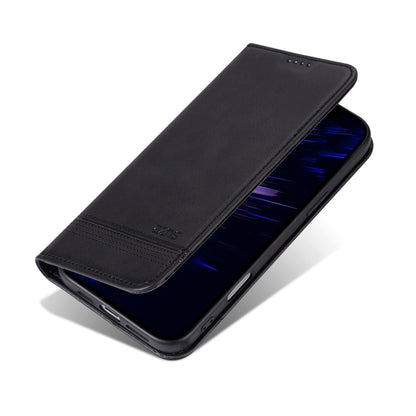 For iPhone 16 AZNS Magnetic Calf Texture Flip Leather Phone Case(Black) - iPhone 16 Cases by AZNS | Online Shopping UK | buy2fix