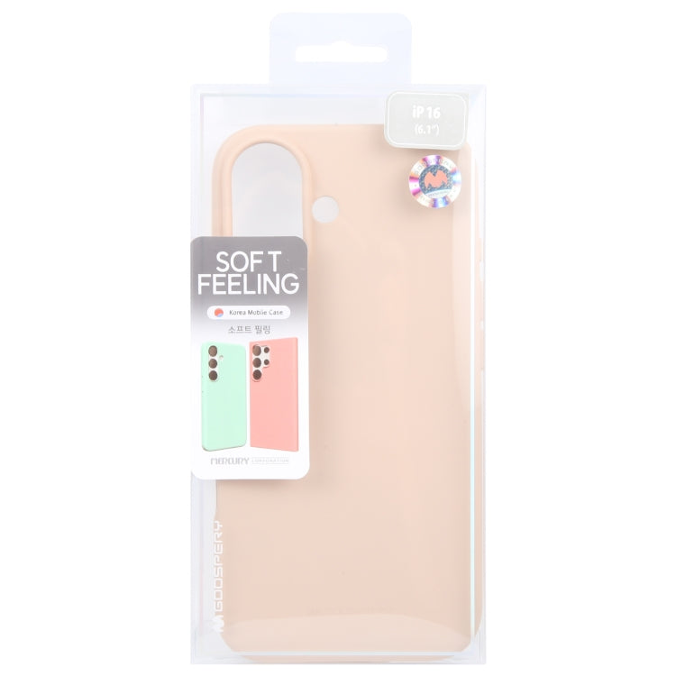 For iPhone 16 Plus GOOSPERY SOFT FEELING Liquid TPU Soft Phone Case(Apricot) - iPhone 16 Plus Cases by GOOSPERY | Online Shopping UK | buy2fix