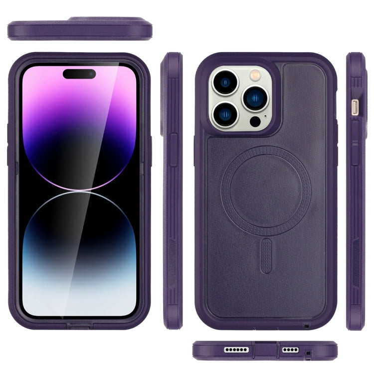 For iPhone 13 Pro Defender Series XT MagSafe Magnetic PC + TPU Shockproof Phone Case(Dark Purple) - iPhone 13 Pro Cases by buy2fix | Online Shopping UK | buy2fix