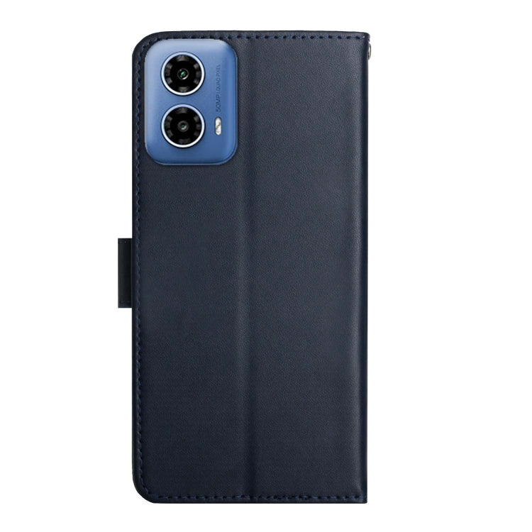 For Motorola Moto G Stylus 5G 2024 Genuine Leather Fingerprint-proof Horizontal Flip Phone Case(Blue) - Motorola Cases by buy2fix | Online Shopping UK | buy2fix