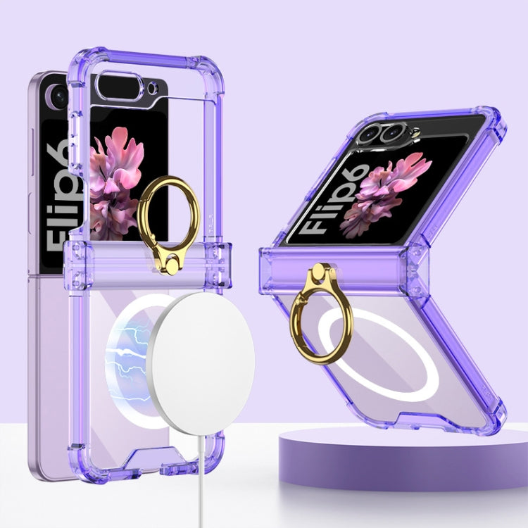 For Samsung Galaxy Z Flip6 GKK MagSafe Airbag Hinge Shockproof Phone Case with Ring Holder(Purple) - Galaxy Z Flip6 5G Cases by GKK | Online Shopping UK | buy2fix