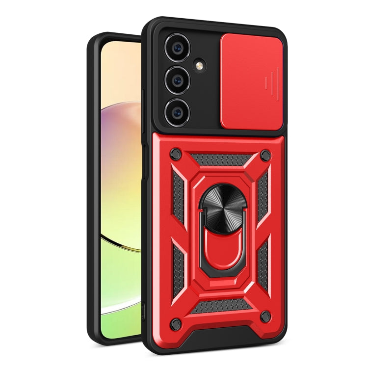 For Samsung Galaxy M54 5G Sliding Camera Cover Design TPU+PC Phone Case(Red) - Galaxy Phone Cases by buy2fix | Online Shopping UK | buy2fix