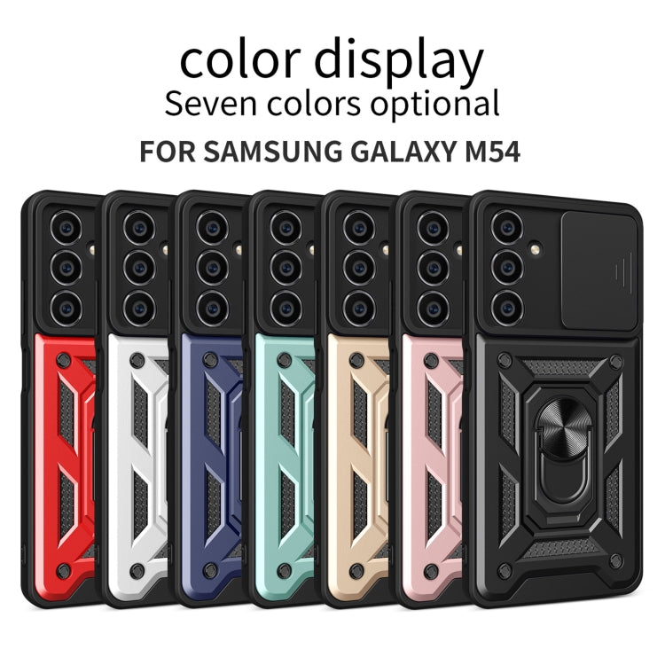 For Samsung Galaxy M54 5G Sliding Camera Cover Design TPU+PC Phone Case(Green) - Galaxy Phone Cases by buy2fix | Online Shopping UK | buy2fix