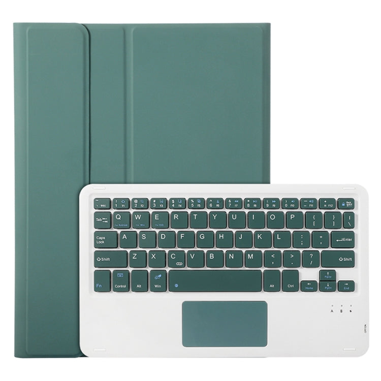 For Samsung Galaxy Tab S9 FE A710B-A Candy Color TPU Touch Bluetooth Keyboard Leather Tablet Case with Pen Holder(Dark Green) - Samsung Keyboard by buy2fix | Online Shopping UK | buy2fix