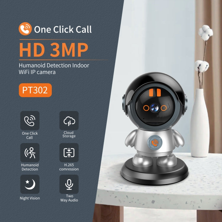 ESCAM PT302 Robot 3MP One Click Call Humanoid Detection WiFi IP Camera(AU Plug) - Wireless Camera by ESCAM | Online Shopping UK | buy2fix