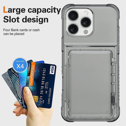 For iPhone 16 Pro Max Crystal Clear Flip Card Slot Phone Case(Transparent Black) - iPhone 16 Pro Max Cases by buy2fix | Online Shopping UK | buy2fix