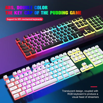 HXSJ L200 Wired RGB Backlit Keyboard 104 Pudding Key Caps(White) - Wired Keyboard by HXSJ | Online Shopping UK | buy2fix