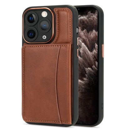 For iPhone 11 Pro Max Multifunctional Magsafe Magnetic Card Bag Phone Case(Brown) - iPhone 11 Pro Max Cases by buy2fix | Online Shopping UK | buy2fix