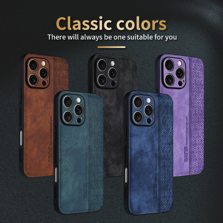 For iPhone 16 Pro Max AZNS 3D Embossed Skin Feel Phone Case(Purple) - iPhone 16 Pro Max Cases by AZNS | Online Shopping UK | buy2fix