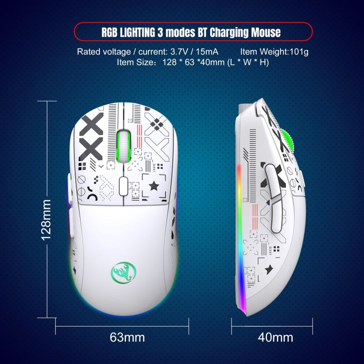 HXSJ T90 RGB Light Three-mode Wireless Gaming Mouse(Black) - Wireless Mice by HXSJ | Online Shopping UK | buy2fix