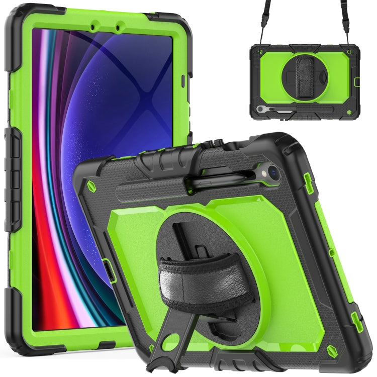 For Samsung Galaxy Tab S9 / S8 / S7 Silicone + PC Tablet Case(Black+Yellow Green) - Galaxy Tab S9 Cases by buy2fix | Online Shopping UK | buy2fix