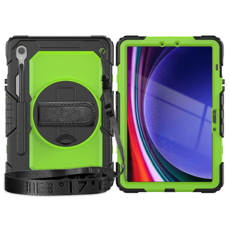 For Samsung Galaxy Tab S9 / S8 / S7 Silicone + PC Tablet Case(Black+Yellow Green) - Galaxy Tab S9 Cases by buy2fix | Online Shopping UK | buy2fix