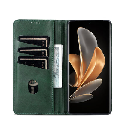 For OPPO Find X7 Ultra AZNS Magnetic Calf Texture Flip Leather Phone Case(Dark Green) - OPPO Cases by AZNS | Online Shopping UK | buy2fix