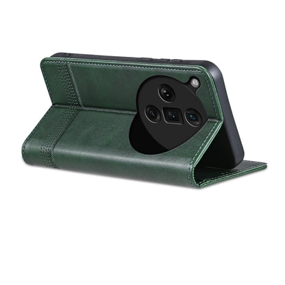 For OPPO Find X7 Ultra AZNS Magnetic Calf Texture Flip Leather Phone Case(Dark Green) - OPPO Cases by AZNS | Online Shopping UK | buy2fix