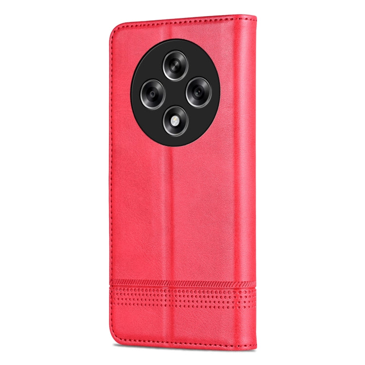 For OPPO Reno12 F 4G AZNS Magnetic Calf Texture Flip Leather Phone Case(Red) - Reno12 F Cases by AZNS | Online Shopping UK | buy2fix