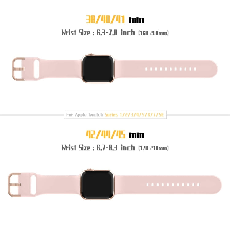 For Apple Watch Series 8 45mm Pin Buckle Silicone Watch Band(Pink Sand) - Watch Bands by buy2fix | Online Shopping UK | buy2fix