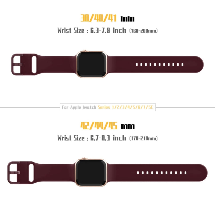 For Apple Watch SE 44mm Pin Buckle Silicone Watch Band(Wine Red) - Watch Bands by buy2fix | Online Shopping UK | buy2fix