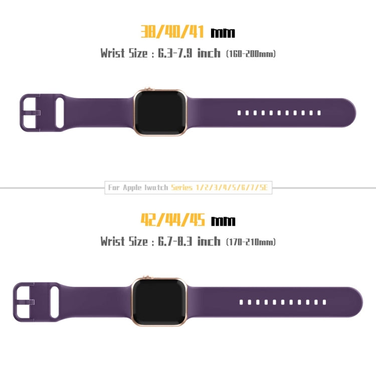 For Apple Watch Series 2 38mm Pin Buckle Silicone Watch Band(Dark Purple) - Watch Bands by buy2fix | Online Shopping UK | buy2fix