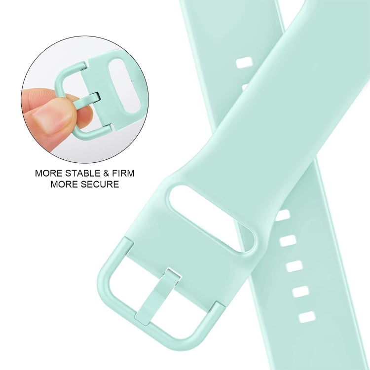 For Apple Watch Series 9 45mm Pin Buckle Silicone Watch Band(Mint Green) - Watch Bands by buy2fix | Online Shopping UK | buy2fix