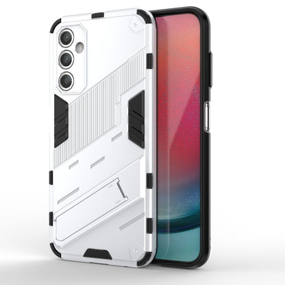 For Samsung Galaxy A25 5G Punk Armor 2 in 1 PC + TPU Shockproof Phone Case with Invisible Holder(White) - Galaxy Phone Cases by buy2fix | Online Shopping UK | buy2fix