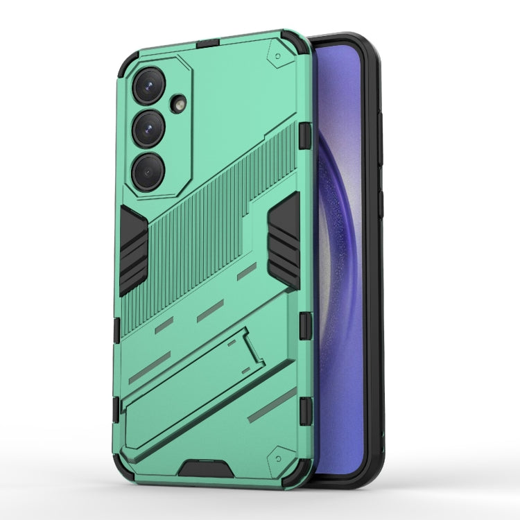 For Samsung Galaxy A35 5G Punk Armor 2 in 1 PC + TPU Shockproof Phone Case with Invisible Holder(Green) - Galaxy Phone Cases by buy2fix | Online Shopping UK | buy2fix