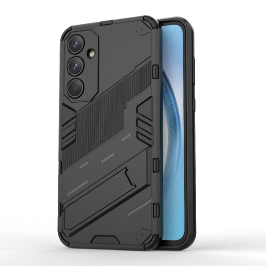 For Samsung Galaxy A55 5G Punk Armor 2 in 1 PC + TPU Shockproof Phone Case with Invisible Holder(Black) - Galaxy Phone Cases by buy2fix | Online Shopping UK | buy2fix