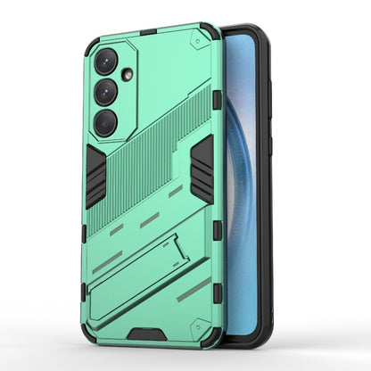 For Samsung Galaxy A55 5G Punk Armor 2 in 1 PC + TPU Shockproof Phone Case with Invisible Holder(Green) - Galaxy Phone Cases by buy2fix | Online Shopping UK | buy2fix