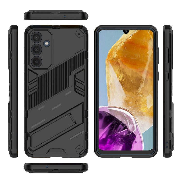 For Samsung Galaxy M55 5G Punk Armor 2 in 1 PC + TPU Shockproof Phone Case with Invisible Holder(Black) - Galaxy Phone Cases by buy2fix | Online Shopping UK | buy2fix