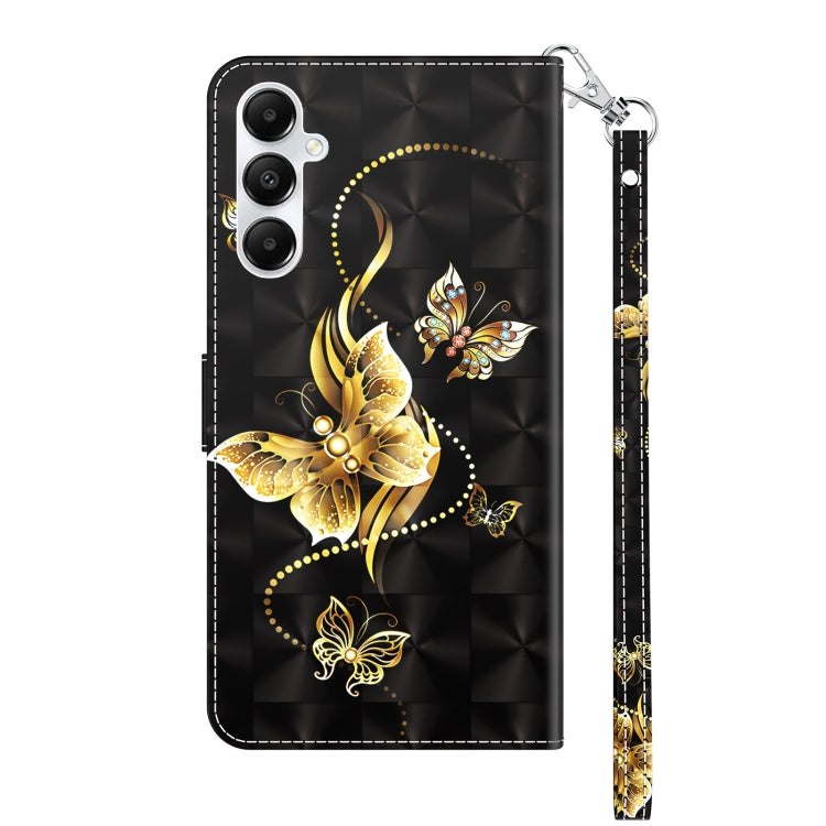 For Samsung Galaxy A05s 3D Painted Leather Phone Case(Golden Swallow Butterfly) - Galaxy Phone Cases by buy2fix | Online Shopping UK | buy2fix