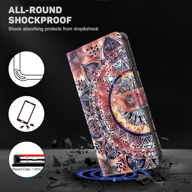 For Samsung Galaxy A15 3D Painted Leather Phone Case(Colorful Mandala) - Galaxy Phone Cases by buy2fix | Online Shopping UK | buy2fix