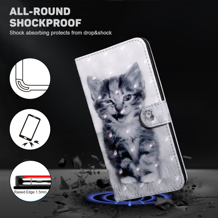 For Samsung Galaxy A15 3D Painted Leather Phone Case(Smile Cat) - Galaxy Phone Cases by buy2fix | Online Shopping UK | buy2fix