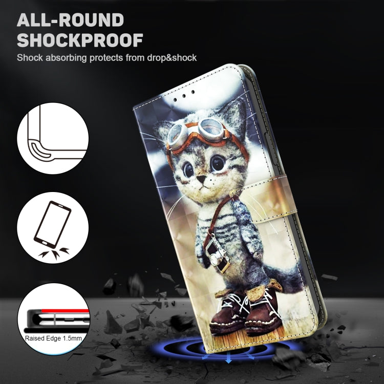 For Samsung Galaxy S24 5G 3D Painted Leather Phone Case(Naughty Cat) - Galaxy S24 5G Cases by buy2fix | Online Shopping UK | buy2fix