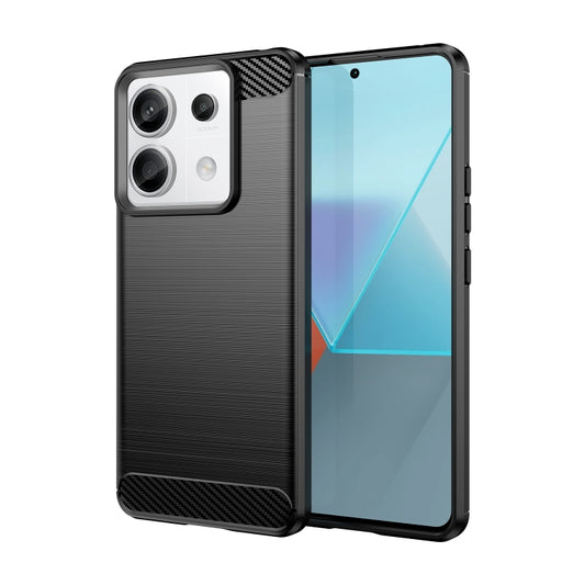 For Xiaomi Redmi Note 13 Pro 5G Brushed Texture Carbon Fiber TPU Phone Case(Black) - Note 13 Pro Cases by buy2fix | Online Shopping UK | buy2fix