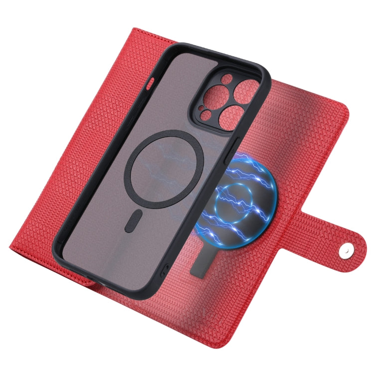 For iPhone 15 Plus ViLi GHB Series MagSafe Magnetic Zipper Leather Phone Case(Red) - iPhone 15 Plus Cases by ViLi | Online Shopping UK | buy2fix