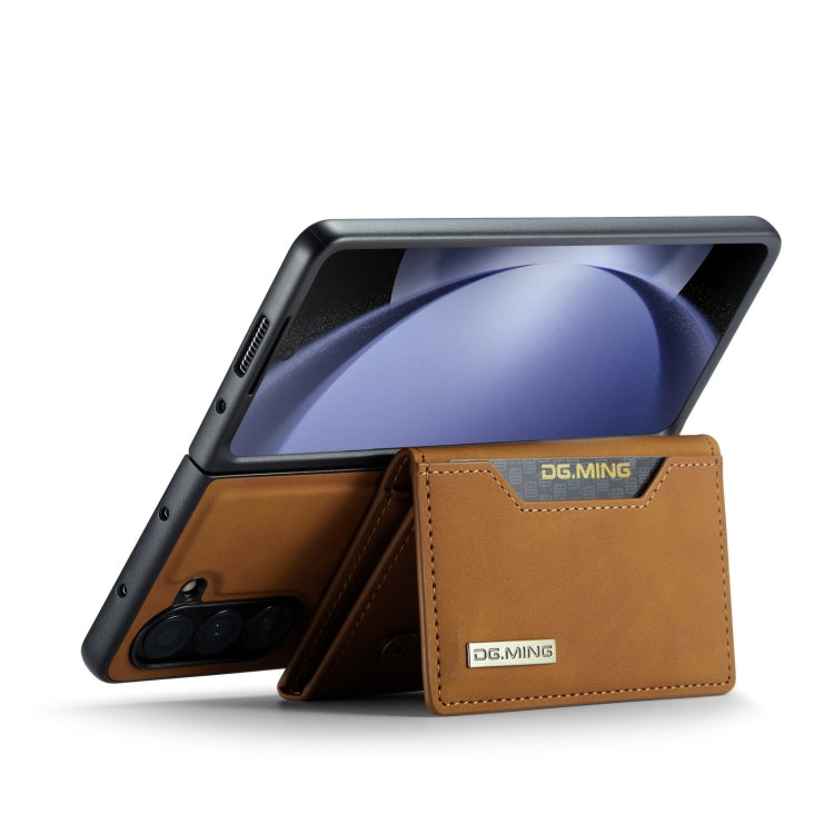 For Samsung Galaxy Z Fold5 DG.MING M2 Series 3-Fold Multi Card Bag + Magnetic Phone Case(Brown) - Galaxy Z Fold5 Cases by DG.MING | Online Shopping UK | buy2fix