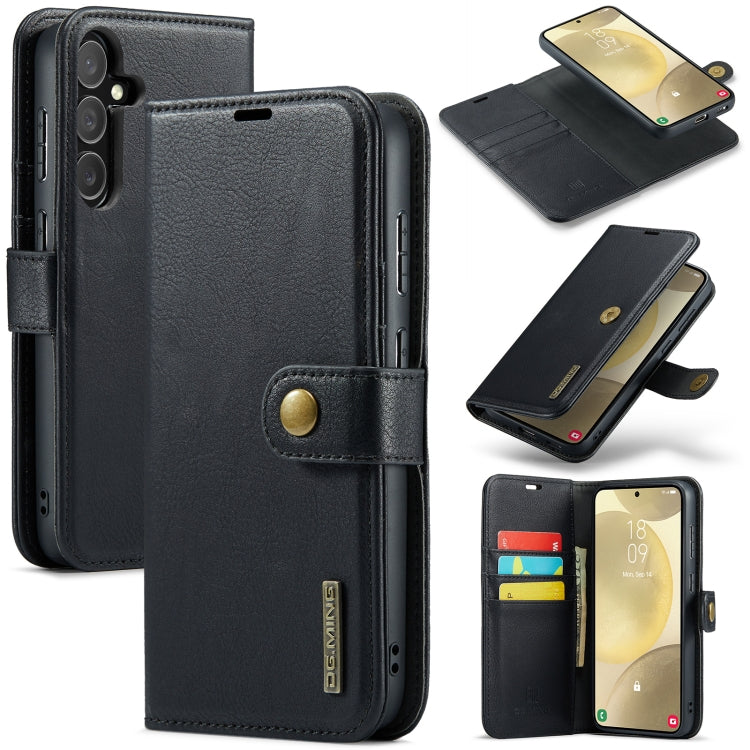 For Samsung Galaxy S24+ 5G DG.MING Crazy Horse Texture Detachable Magnetic Leather Case(Black) - Galaxy S24+ 5G Cases by DG.MING | Online Shopping UK | buy2fix